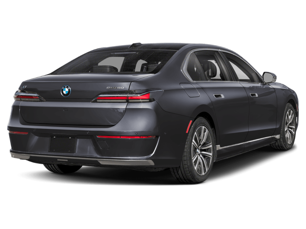 2025 BMW i7 eDrive50 - Rear 3/4, facing to the right