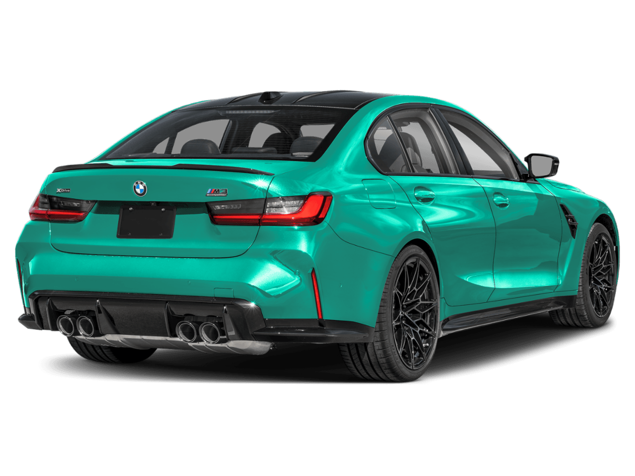 2025 BMW M3 Competition xDrive - Rear 3/4, facing to the right