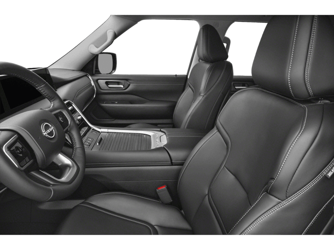 2025 Nissan Armada SV - Interior Driver's Side with Door Open, Front Seat Feature