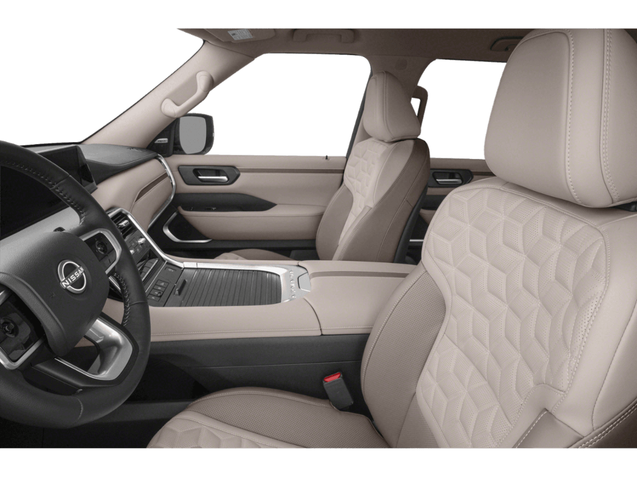 2025 Nissan Armada Platinum - Interior Driver's Side with Door Open, Front Seat Feature