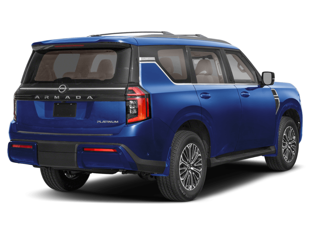 2025 Nissan Armada Platinum - Rear 3/4, facing to the right