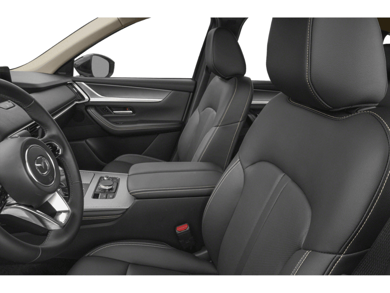 2025 Mazda CX-90 PHEV Premium Sport - Interior Driver's Side with Door Open, Front Seat Feature