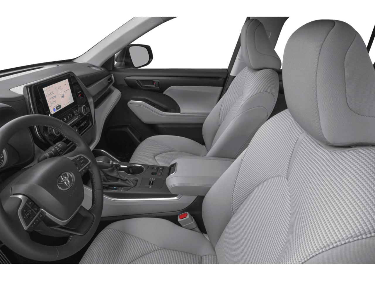 2025 Toyota Highlander LE - Interior Driver's Side with Door Open, Front Seat Feature
