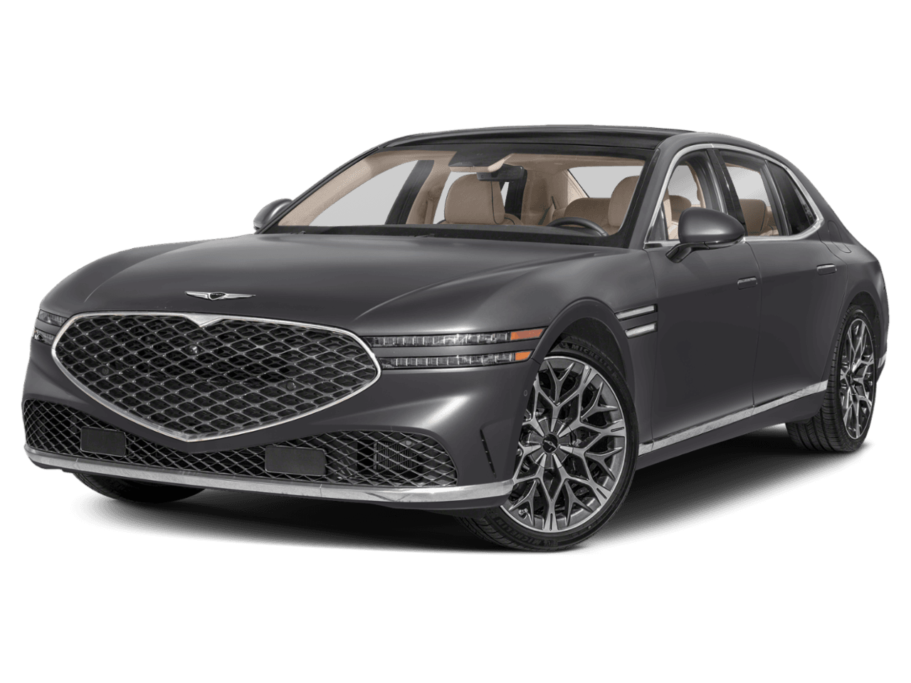 2025 Genesis G90 e-SC - Front 3/4, facing to the left