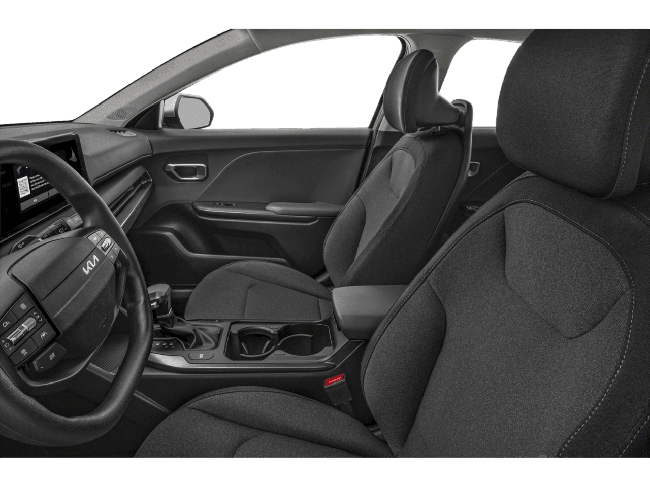 2025 Kia K4 LXS - Interior Driver's Side with Door Open, Front Seat Feature