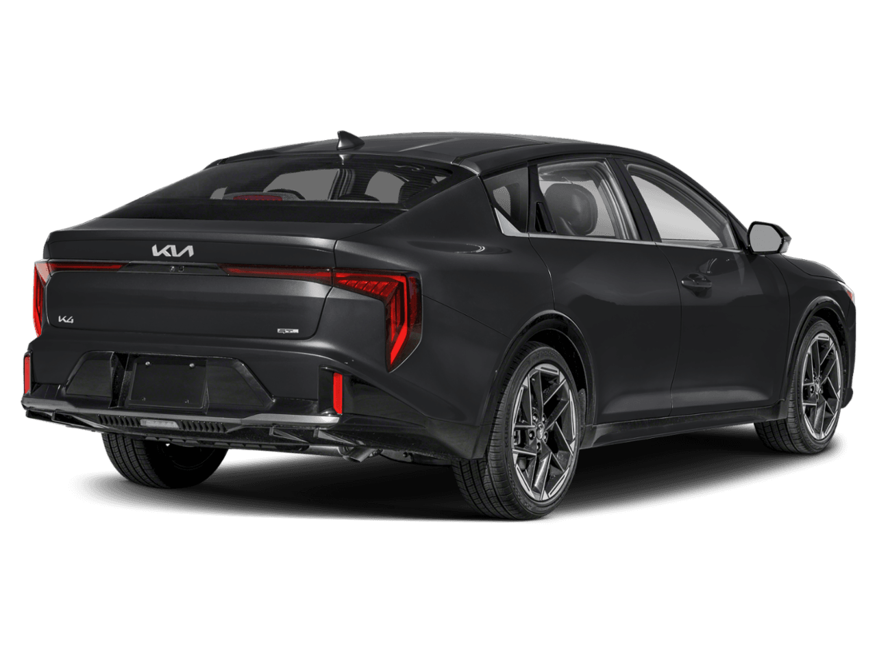 2025 Kia K4 GT-Line - Rear 3/4, facing to the right
