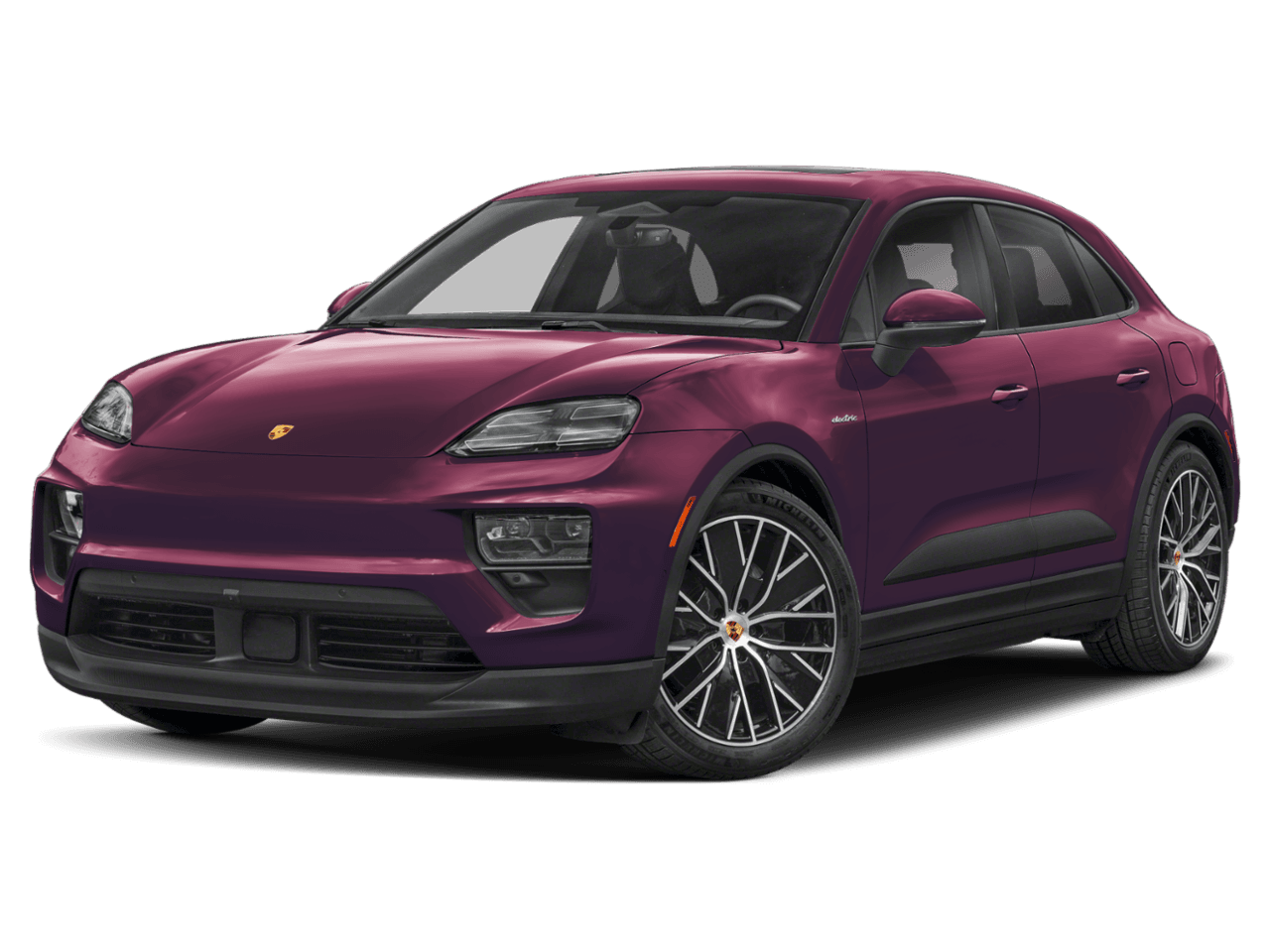 2025 Porsche Macan Electric Turbo - Front 3/4, facing to the left