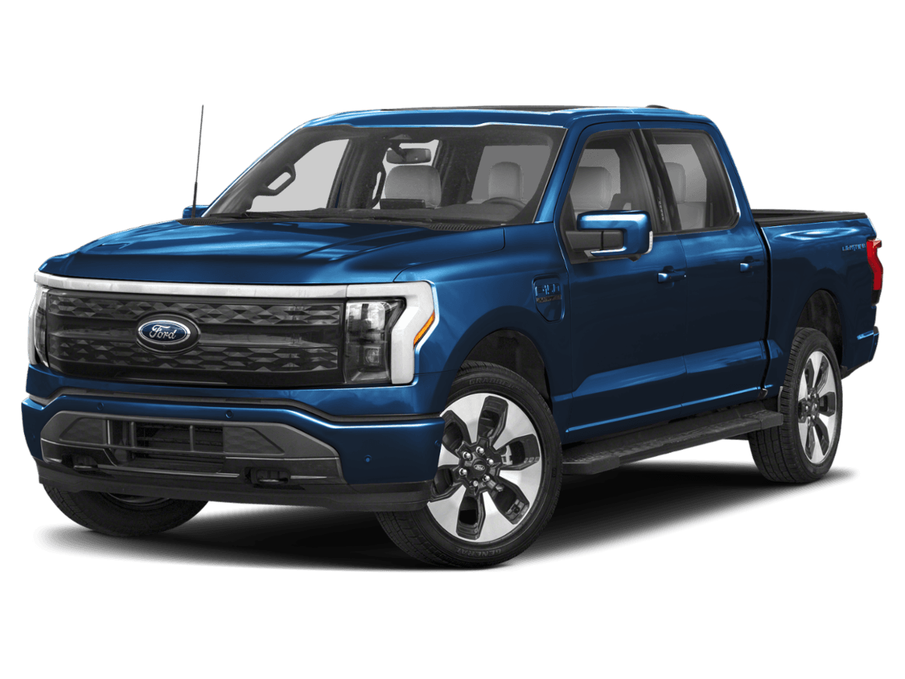 2025 Ford F-150 Lightning Platinum - Front 3/4, facing to the left