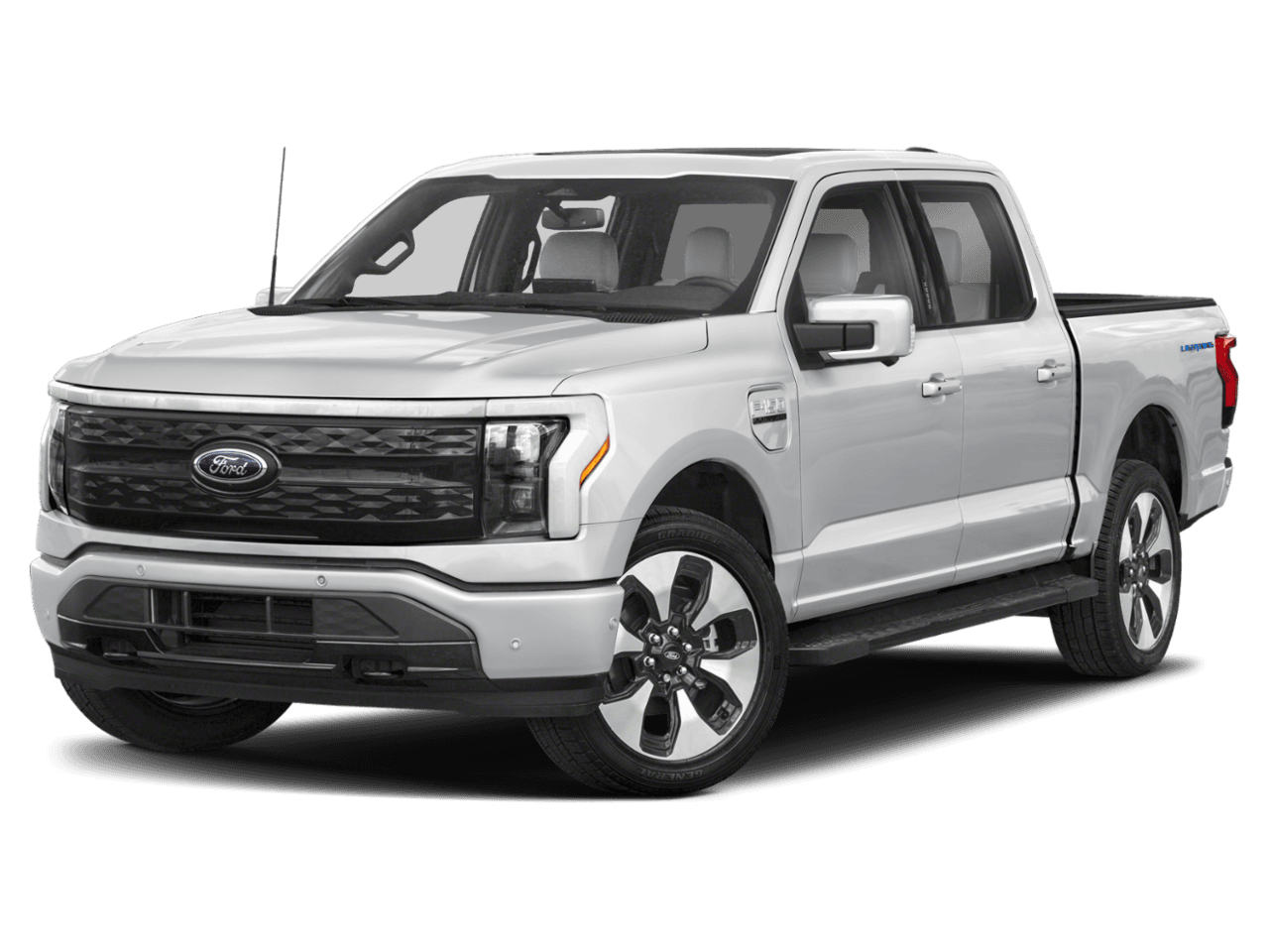 2025 Ford F-150 Lightning Platinum - Front 3/4, facing to the left