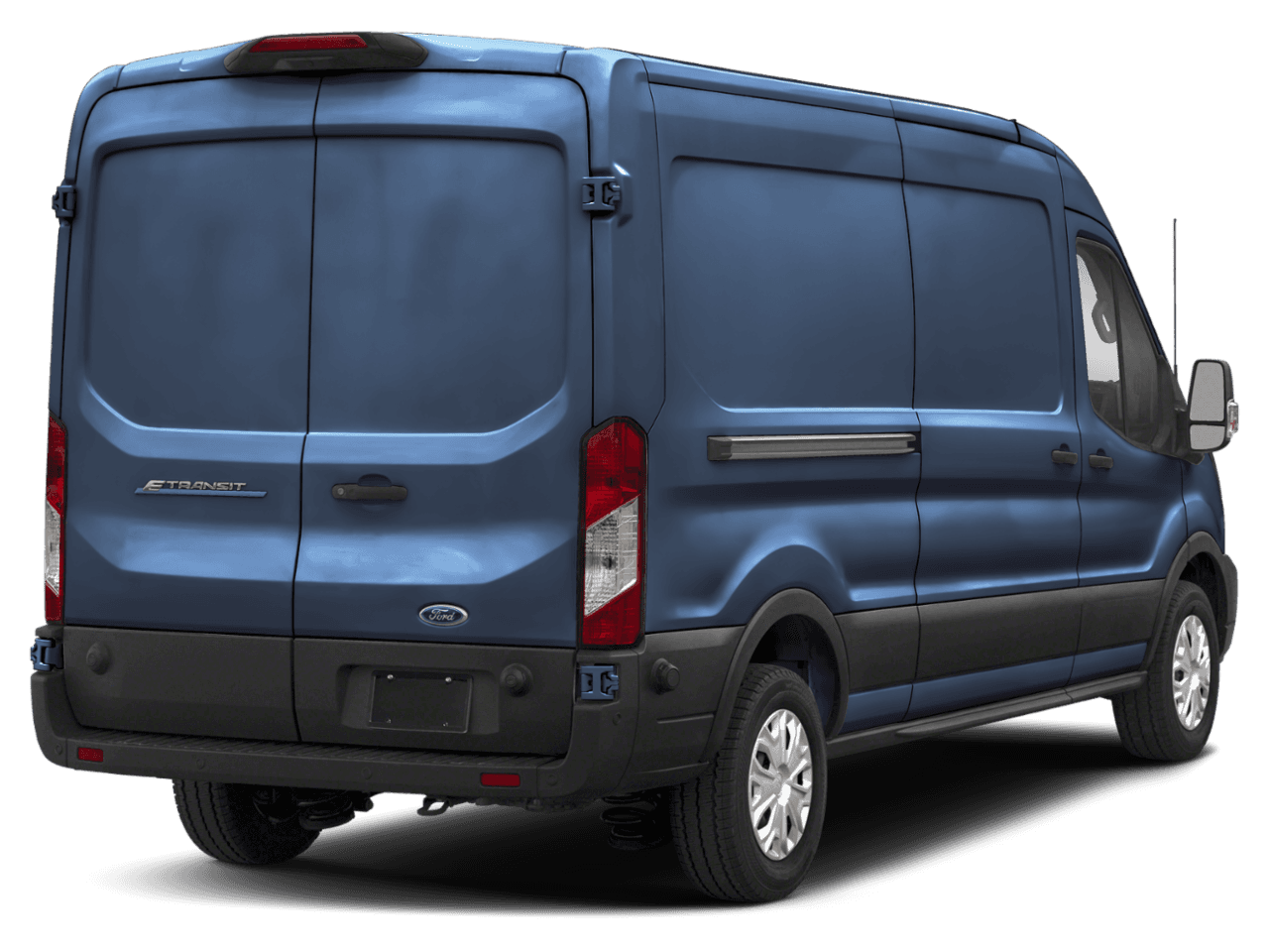 2025 Ford E-Transit Cargo Van  - Rear 3/4, facing to the right