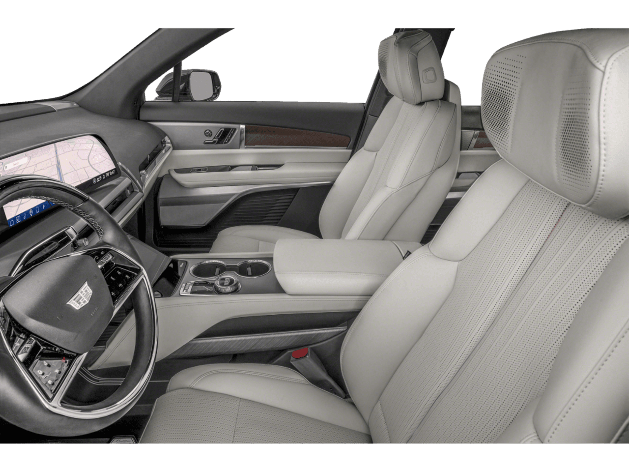 2026 Cadillac VISTIQ Luxury - Interior Driver's Side with Door Open, Front Seat Feature