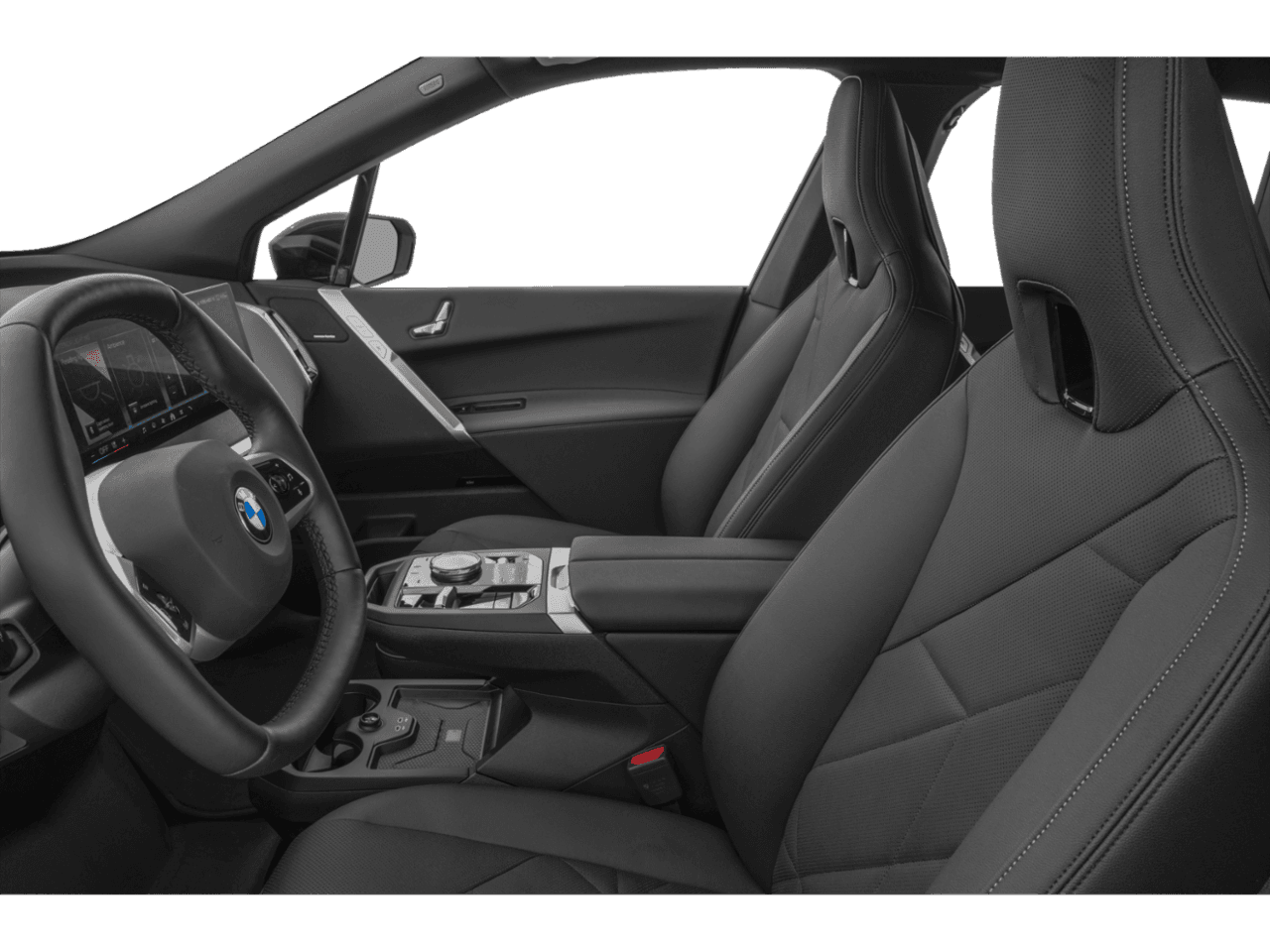 2026 BMW iX xDrive45 - Interior Driver's Side with Door Open, Front Seat Feature