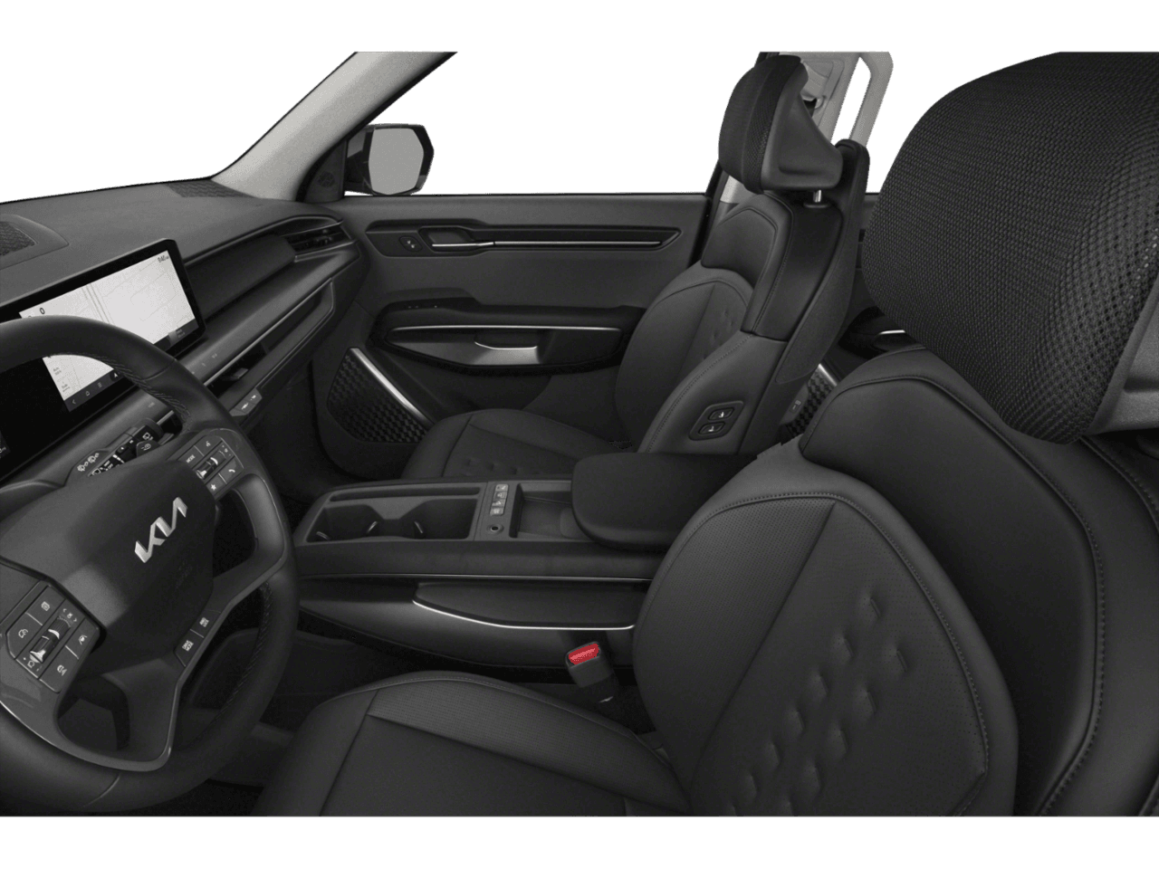 2026 Kia EV9 Wind - Interior Driver's Side with Door Open, Front Seat Feature