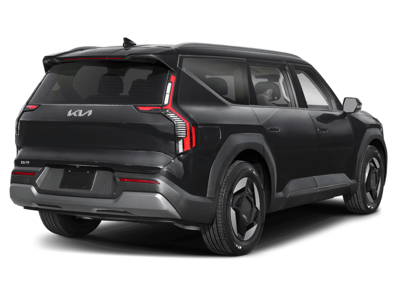 2026 Kia EV9 Wind - Rear 3/4, facing to the right
