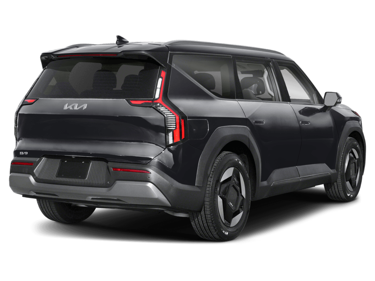 2026 Kia EV9 Wind - Rear 3/4, facing to the right