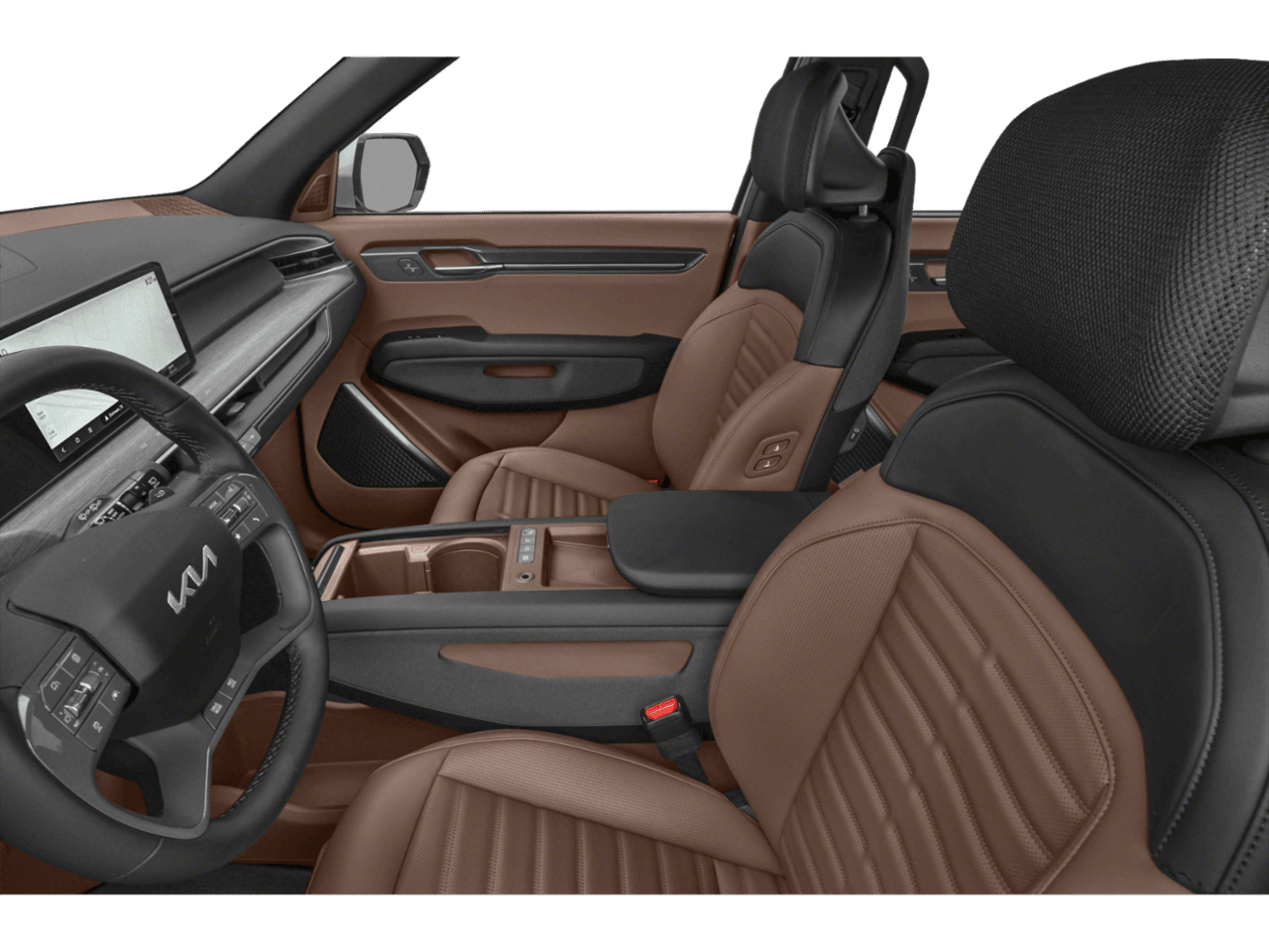 2026 Kia EV9 Land - Interior Driver's Side with Door Open, Front Seat Feature