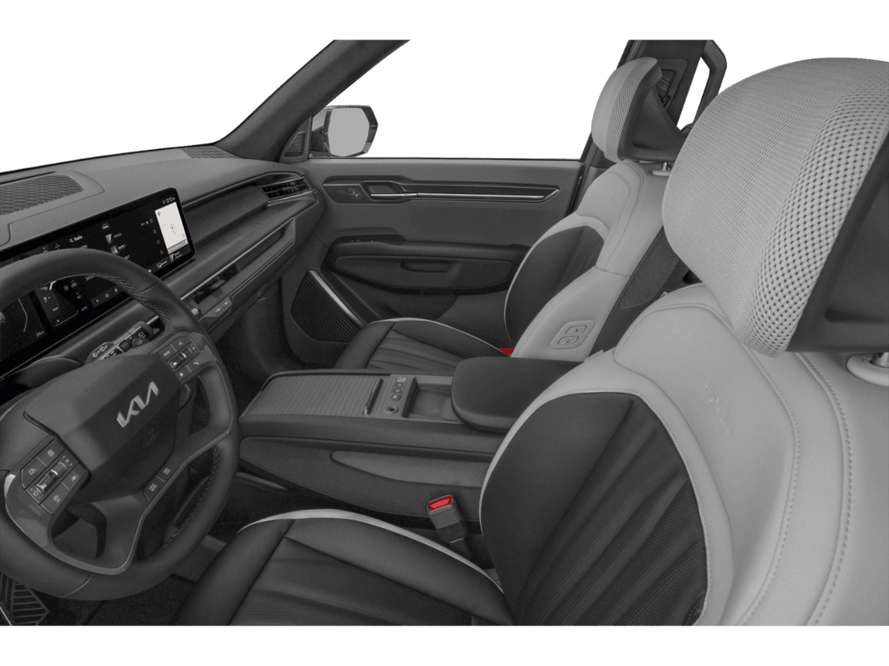 2026 Kia EV9 GT-Line - Interior Driver's Side with Door Open, Front Seat Feature
