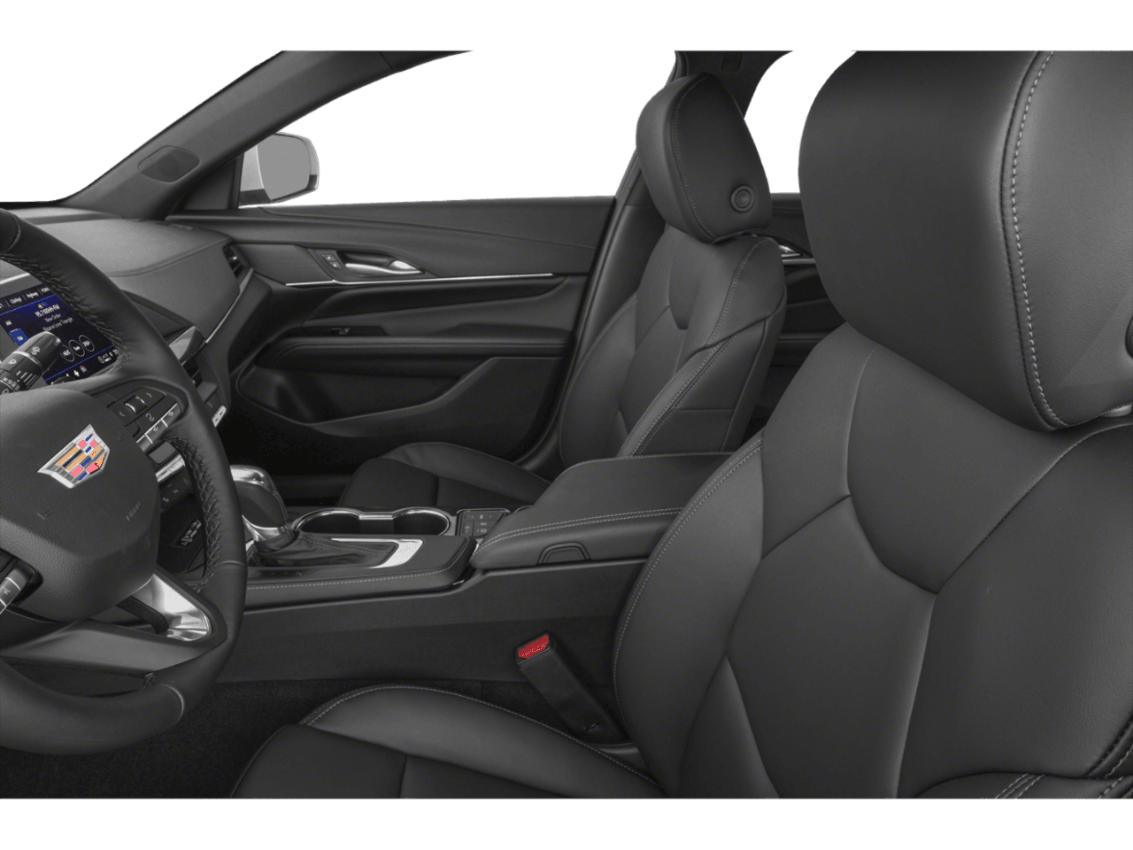 2026 Cadillac CT4 Luxury - Interior Driver's Side with Door Open, Front Seat Feature