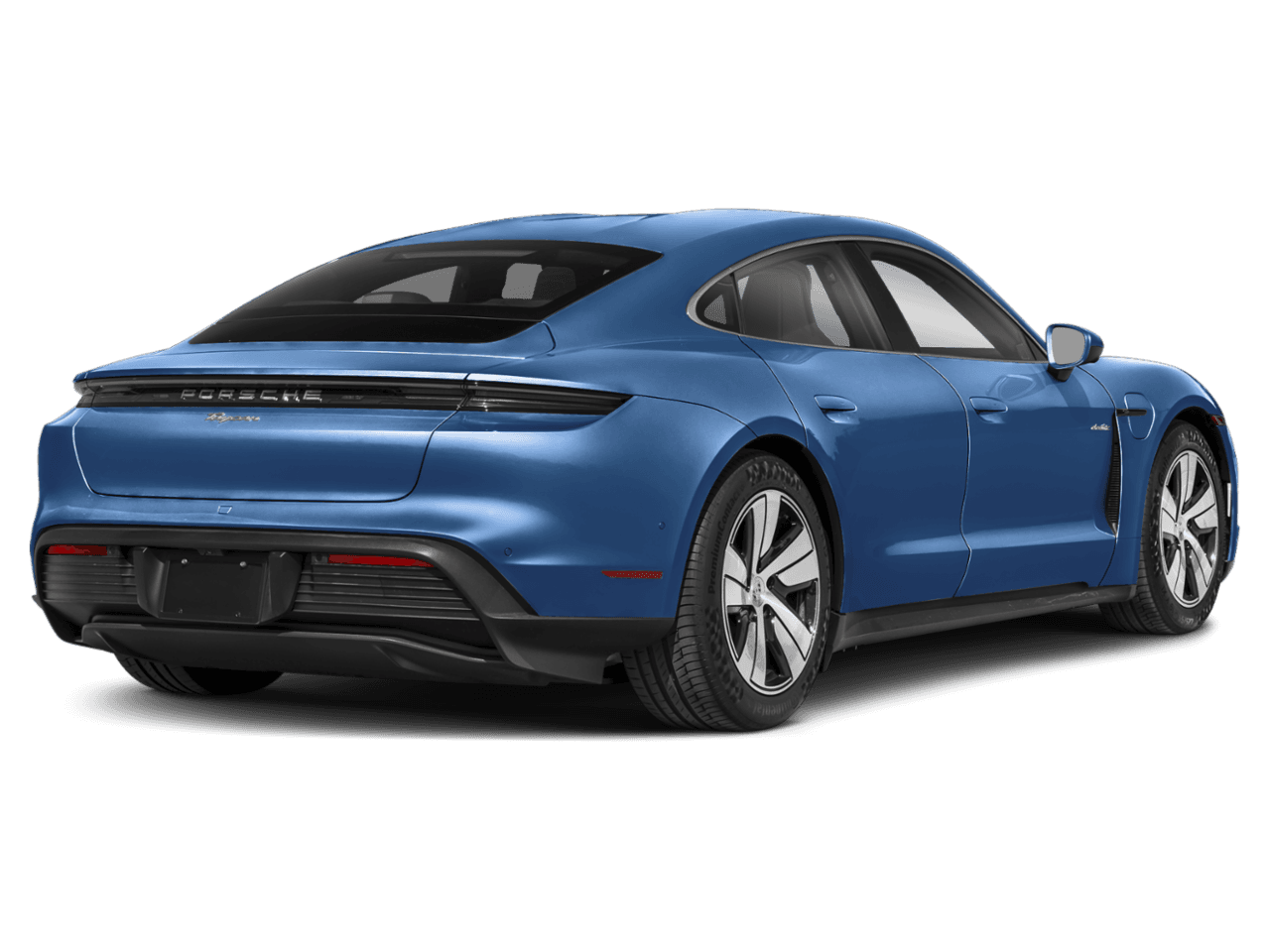 2025 Porsche Taycan GTS - Rear 3/4, facing to the right