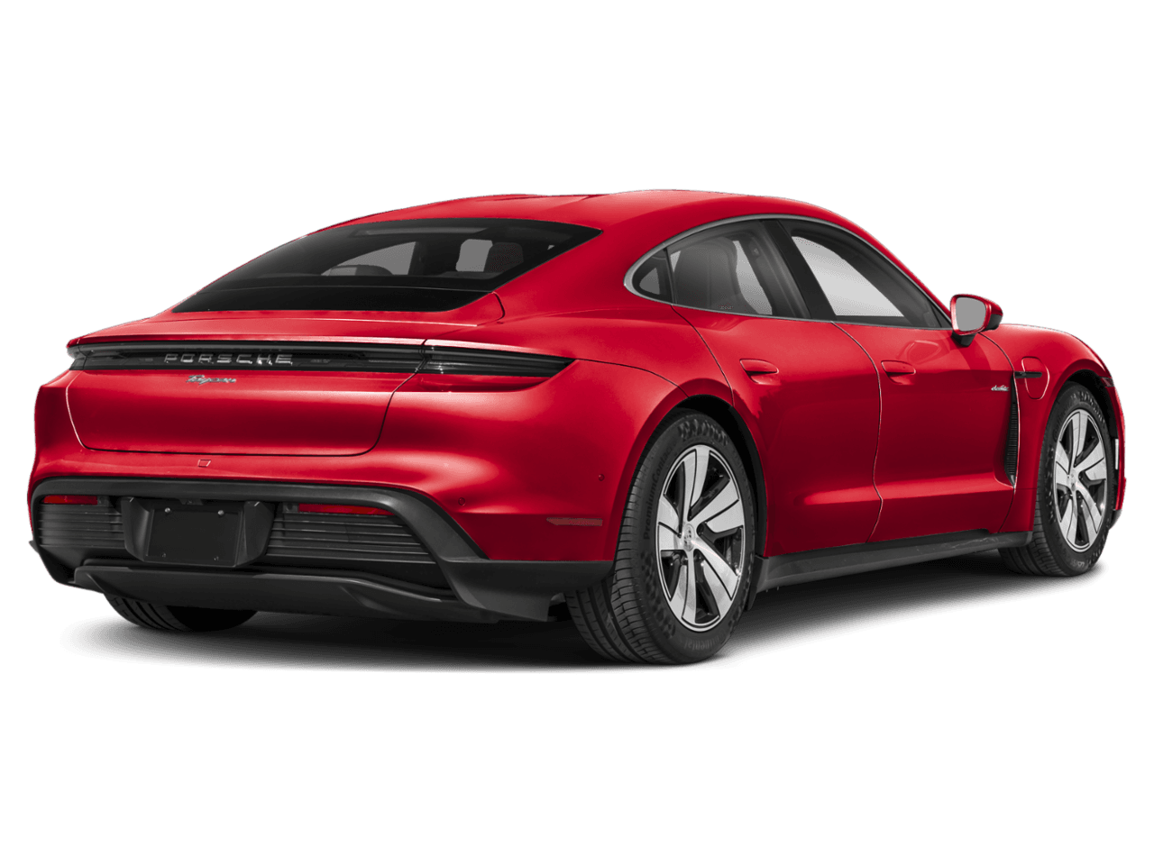 2025 Porsche Taycan GTS - Rear 3/4, facing to the right