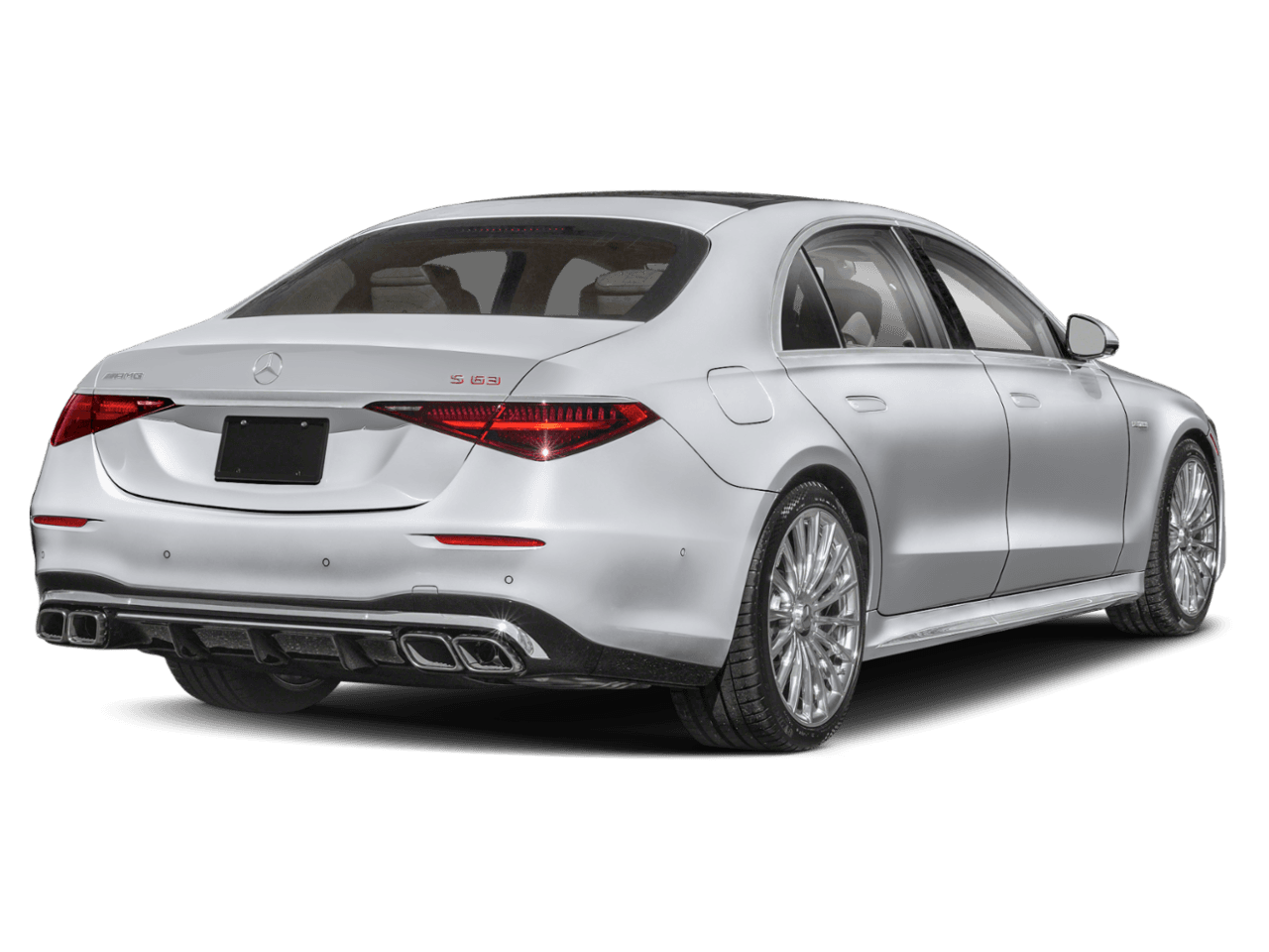 2026 Mercedes-Benz S-Class AMG S 63 E - Rear 3/4, facing to the right