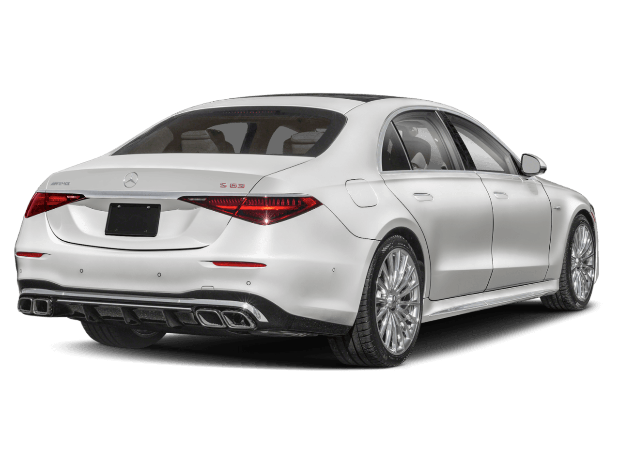 2026 Mercedes-Benz S-Class AMG S 63 E - Rear 3/4, facing to the right