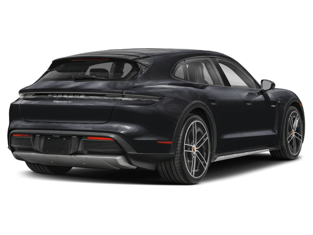 2026 Porsche Taycan 4 - Rear 3/4, facing to the right