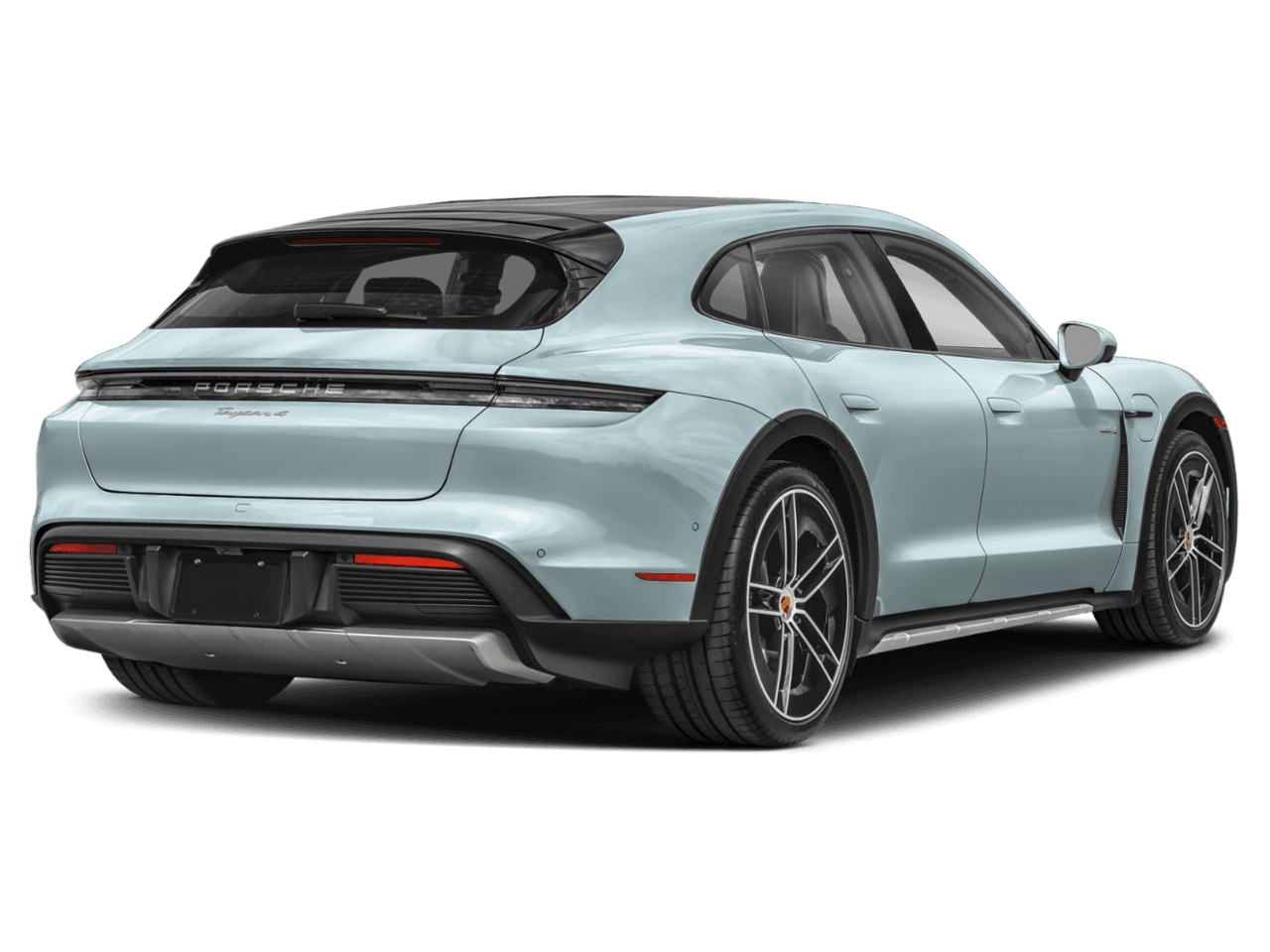 2026 Porsche Taycan 4 - Rear 3/4, facing to the right