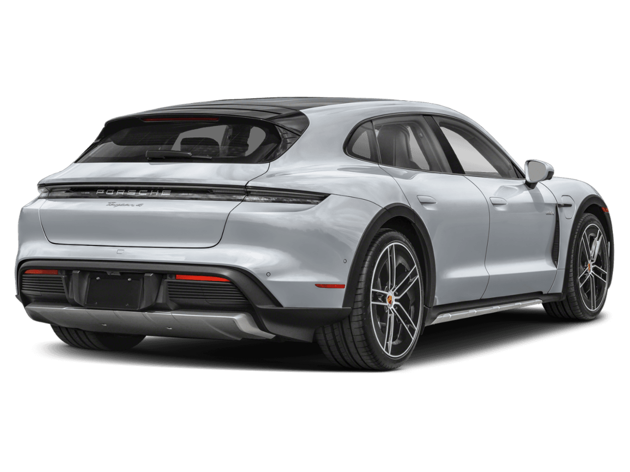 2026 Porsche Taycan 4 - Rear 3/4, facing to the right