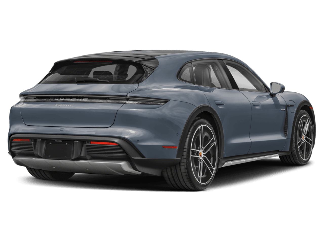 2026 Porsche Taycan Turbo - Rear 3/4, facing to the right