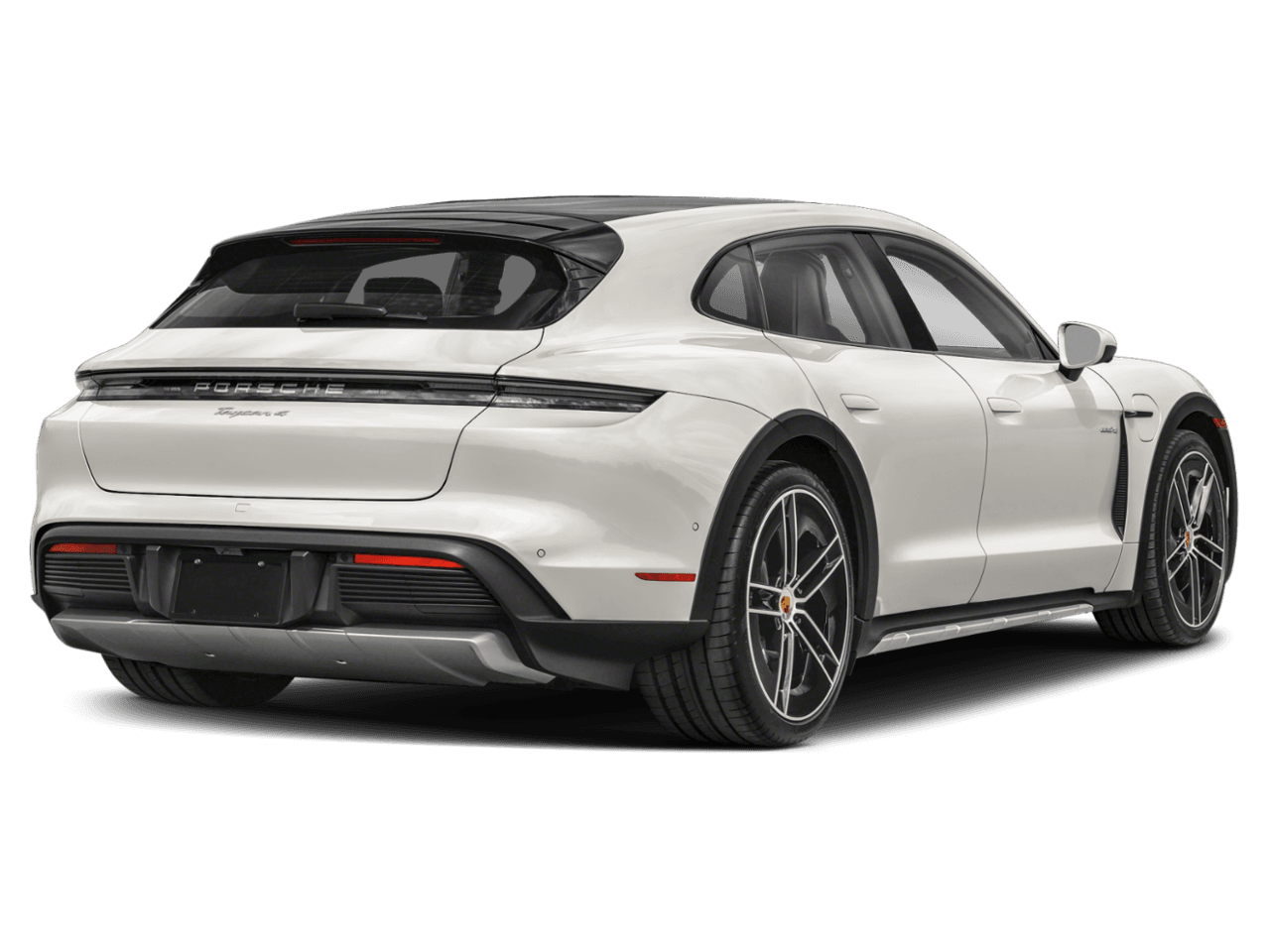 2026 Porsche Taycan Turbo - Rear 3/4, facing to the right