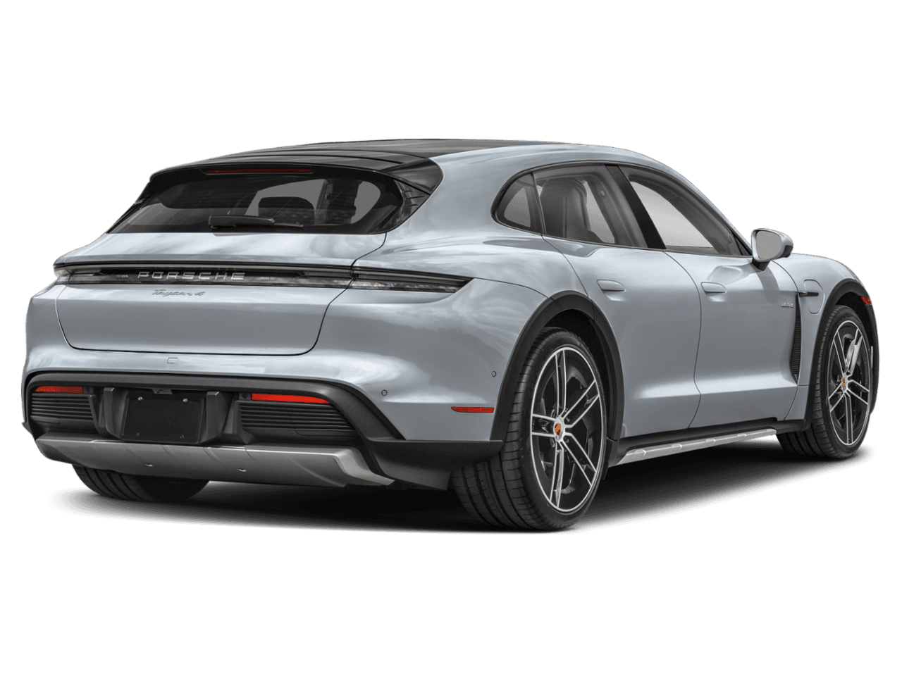 2026 Porsche Taycan Turbo - Rear 3/4, facing to the right