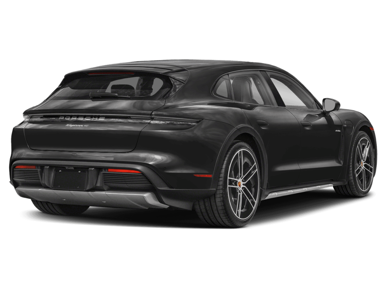 2026 Porsche Taycan Turbo S - Rear 3/4, facing to the right