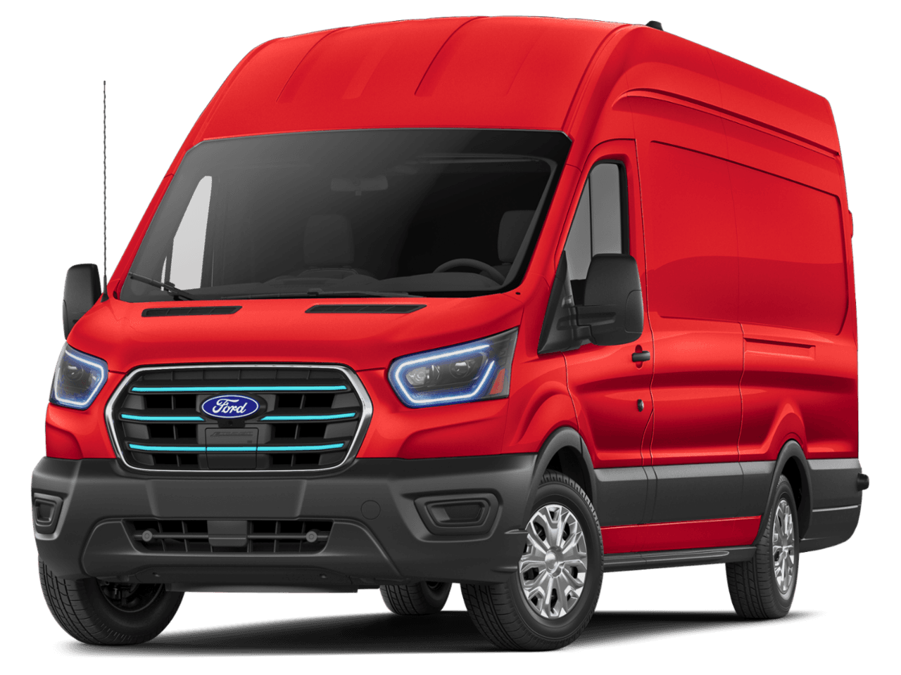 2026 Ford E-Transit Cargo Van T-350 - Front 3/4, facing to the left