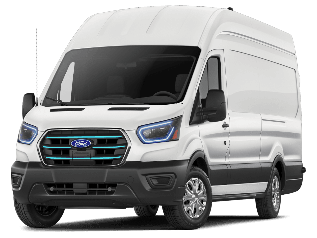 2026 Ford E-Transit Cargo Van T-350 - Front 3/4, facing to the left