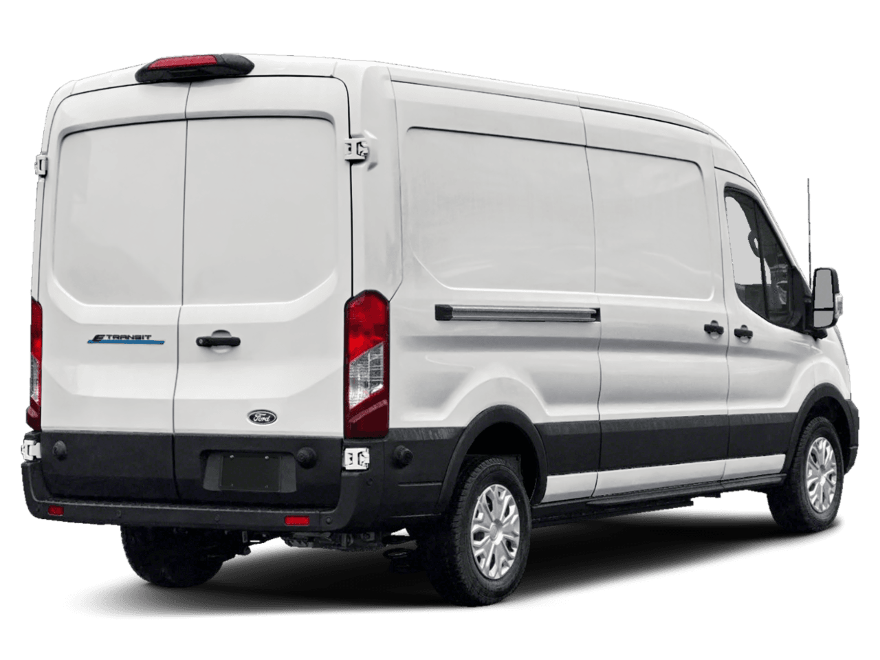 2026 Ford E-Transit Cargo Van T-350 - Rear 3/4, facing to the right