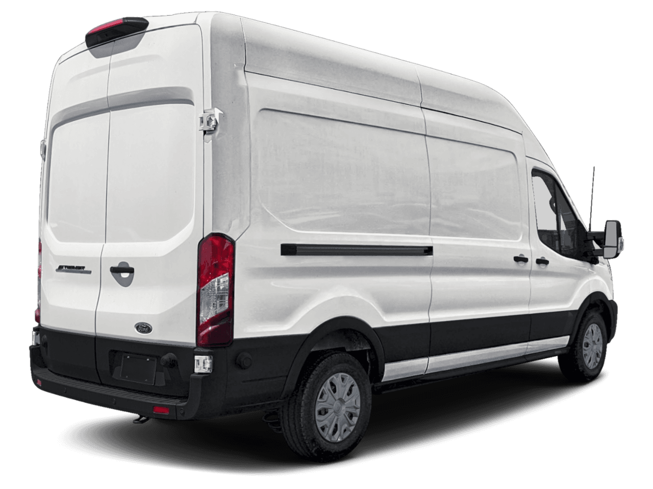 2026 Ford E-Transit Cargo Van T-350 - Rear 3/4, facing to the right