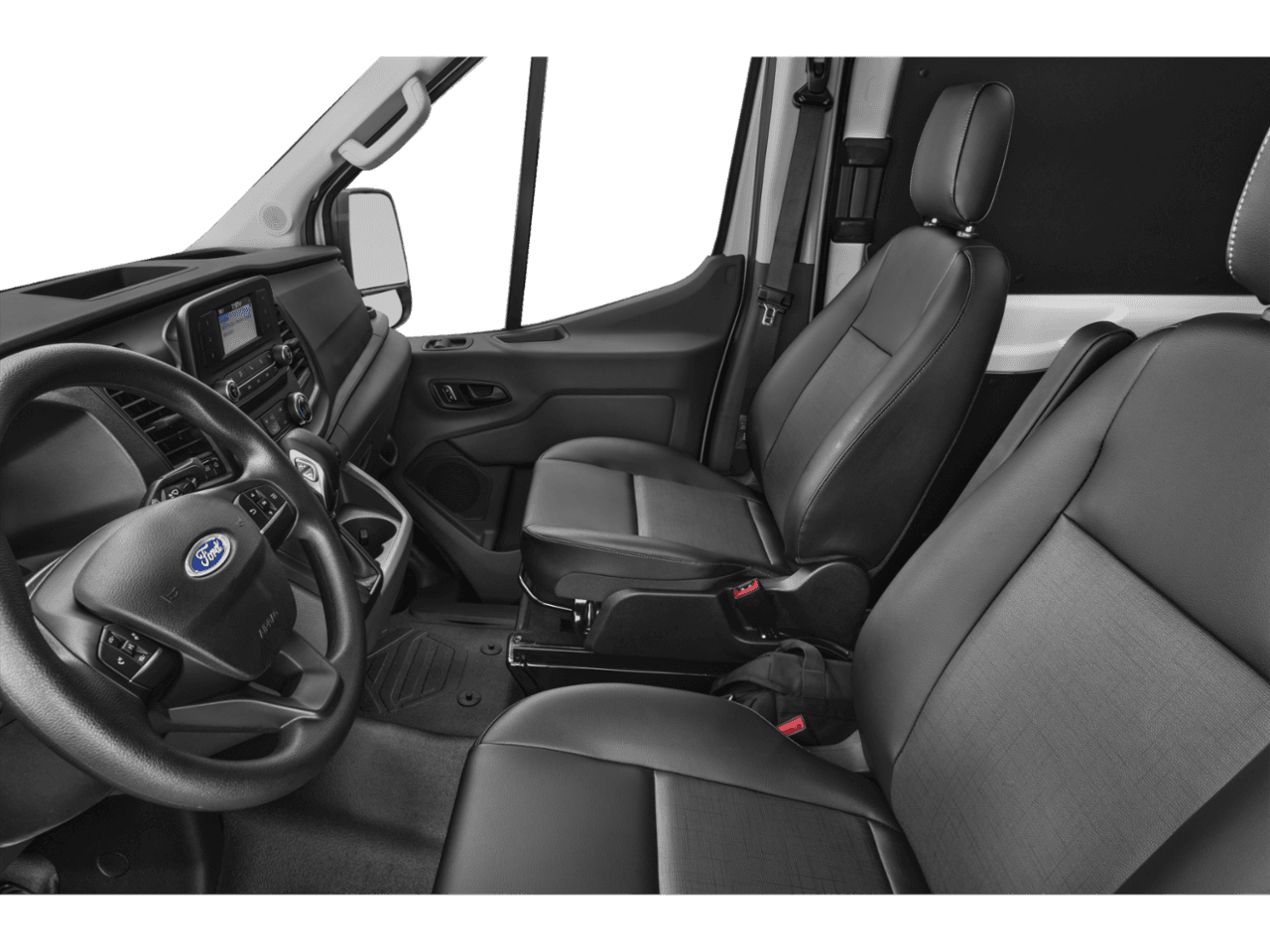 2026 Ford Transit Cargo Van T-350 - Interior Driver's Side with Door Open, Front Seat Feature