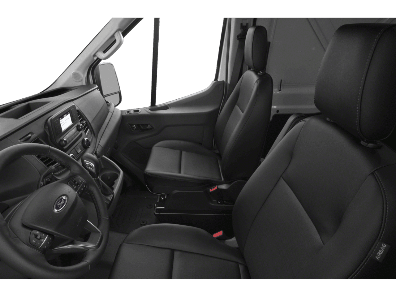 2026 Ford Transit Cargo Van T-350 - Interior Driver's Side with Door Open, Front Seat Feature