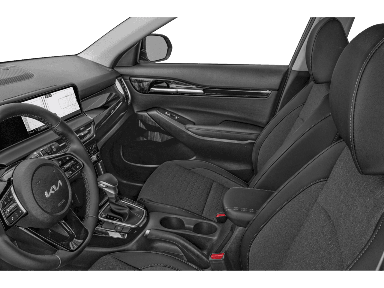 2026 Kia Seltos S - Interior Driver's Side with Door Open, Front Seat Feature
