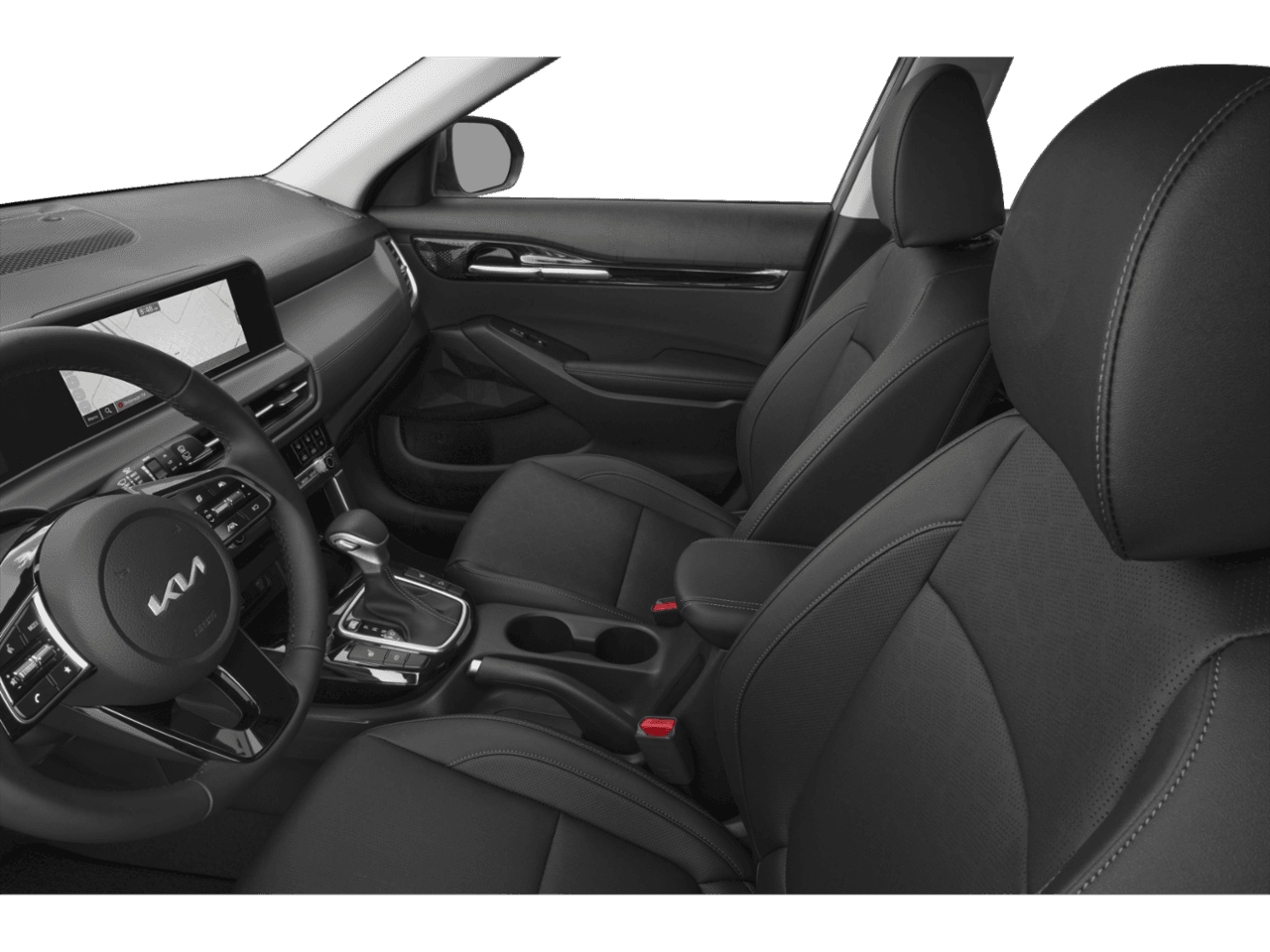 2026 Kia Seltos EX - Interior Driver's Side with Door Open, Front Seat Feature