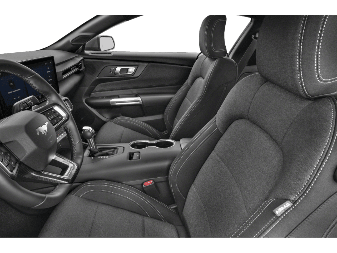 2026 Ford Mustang GT - Interior Driver's Side with Door Open, Front Seat Feature
