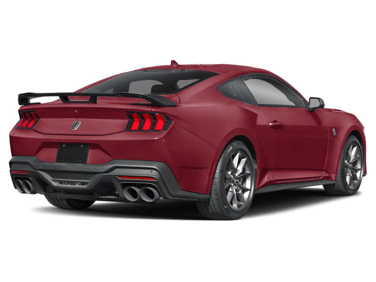 2026 Ford Mustang Dark - Rear 3/4, facing to the right