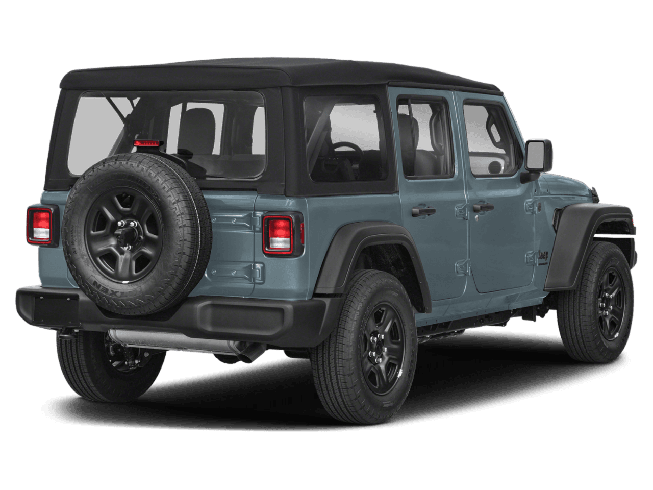 2026 Jeep Wrangler Sahara - Rear 3/4, facing to the right