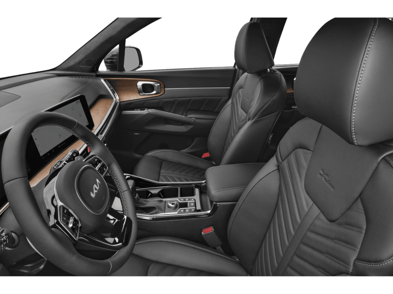2026 Kia Sorento X-Line SX Prestige - Interior Driver's Side with Door Open, Front Seat Feature