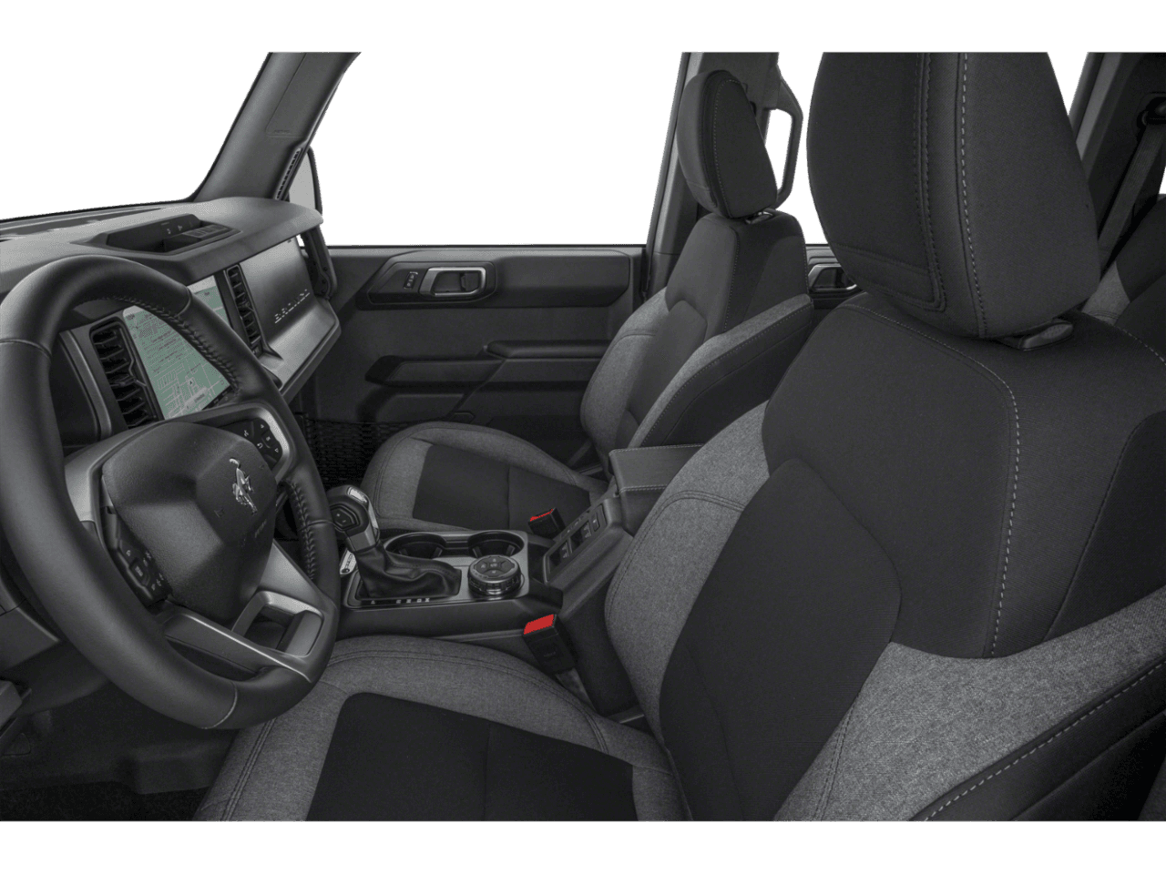 2026 Ford Bronco Big Bend - Interior Driver's Side with Door Open, Front Seat Feature