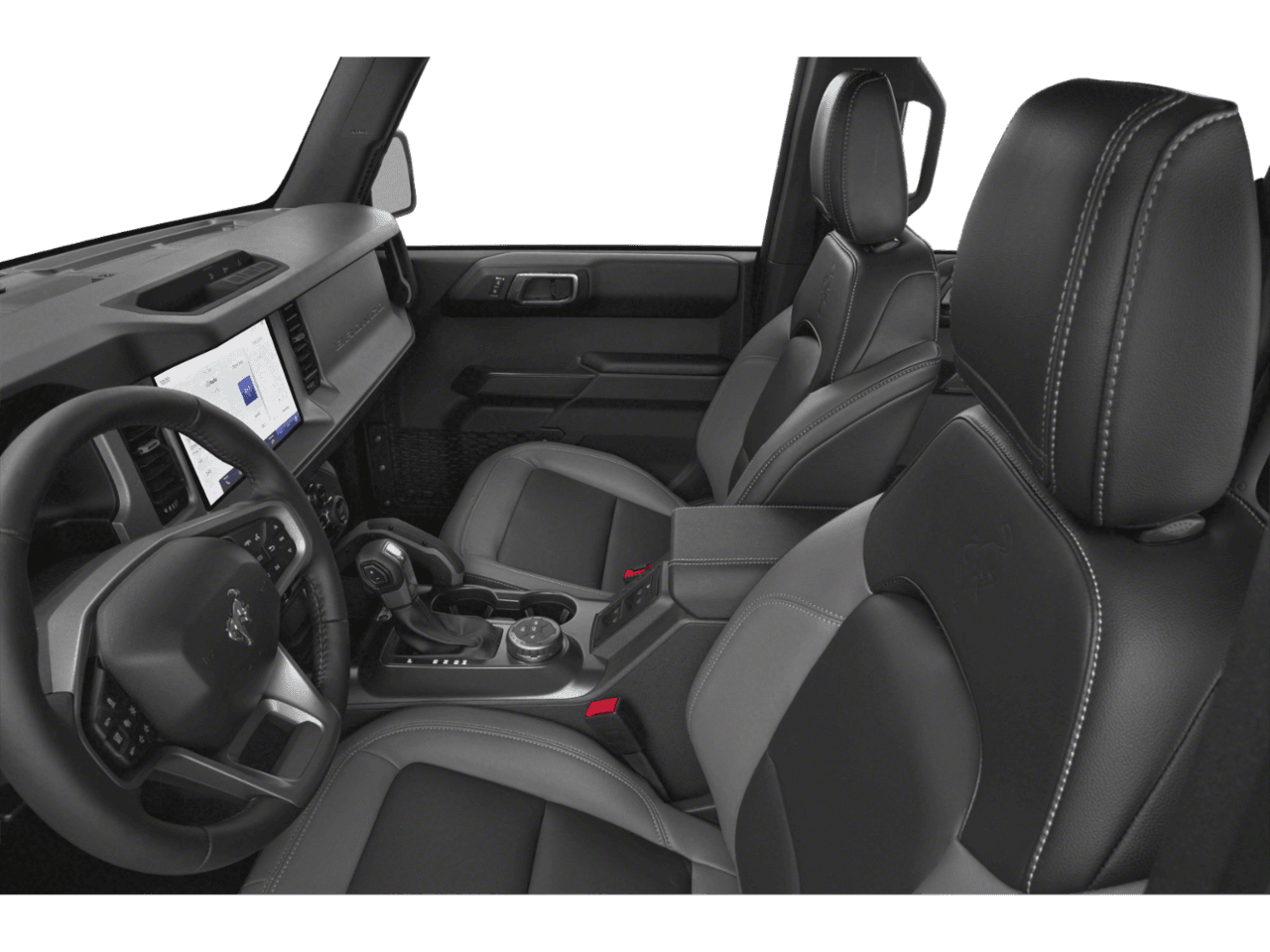 2026 Ford Bronco Outer Banks - Interior Driver's Side with Door Open, Front Seat Feature