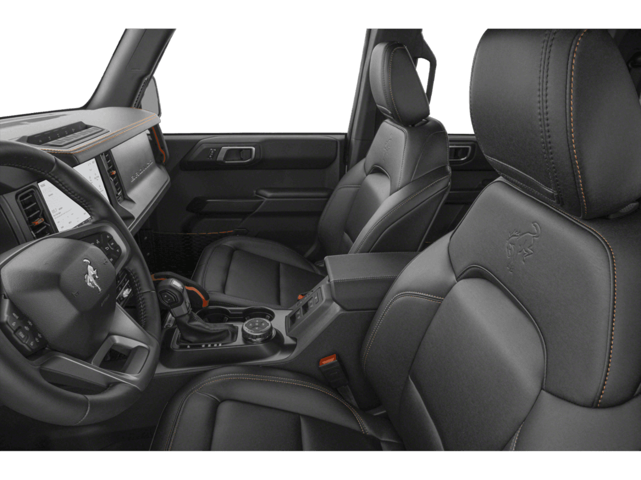 2026 Ford Bronco Badlands - Interior Driver's Side with Door Open, Front Seat Feature