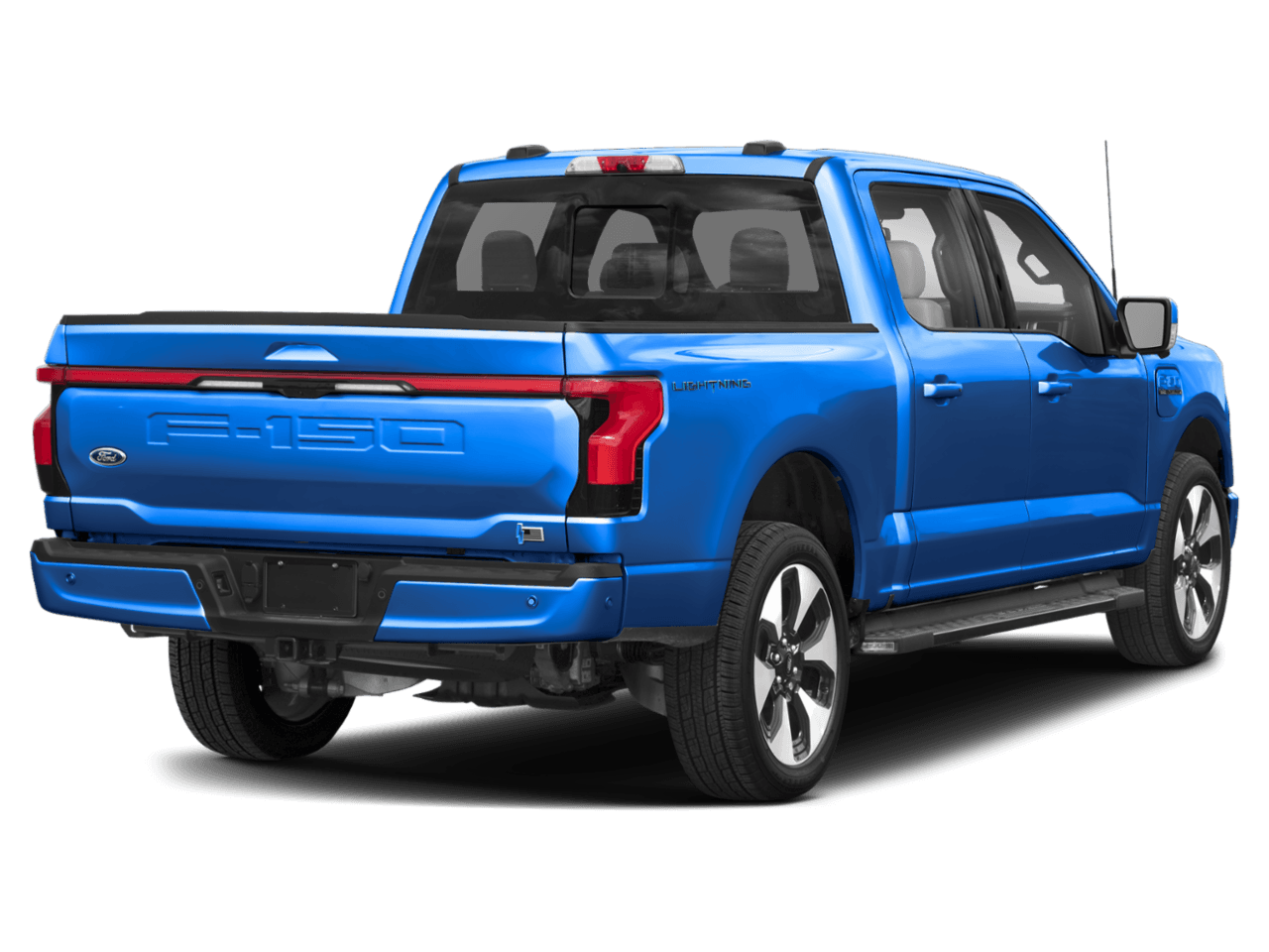 2026 Ford F-150 Lightning Platinum - Rear 3/4, facing to the right