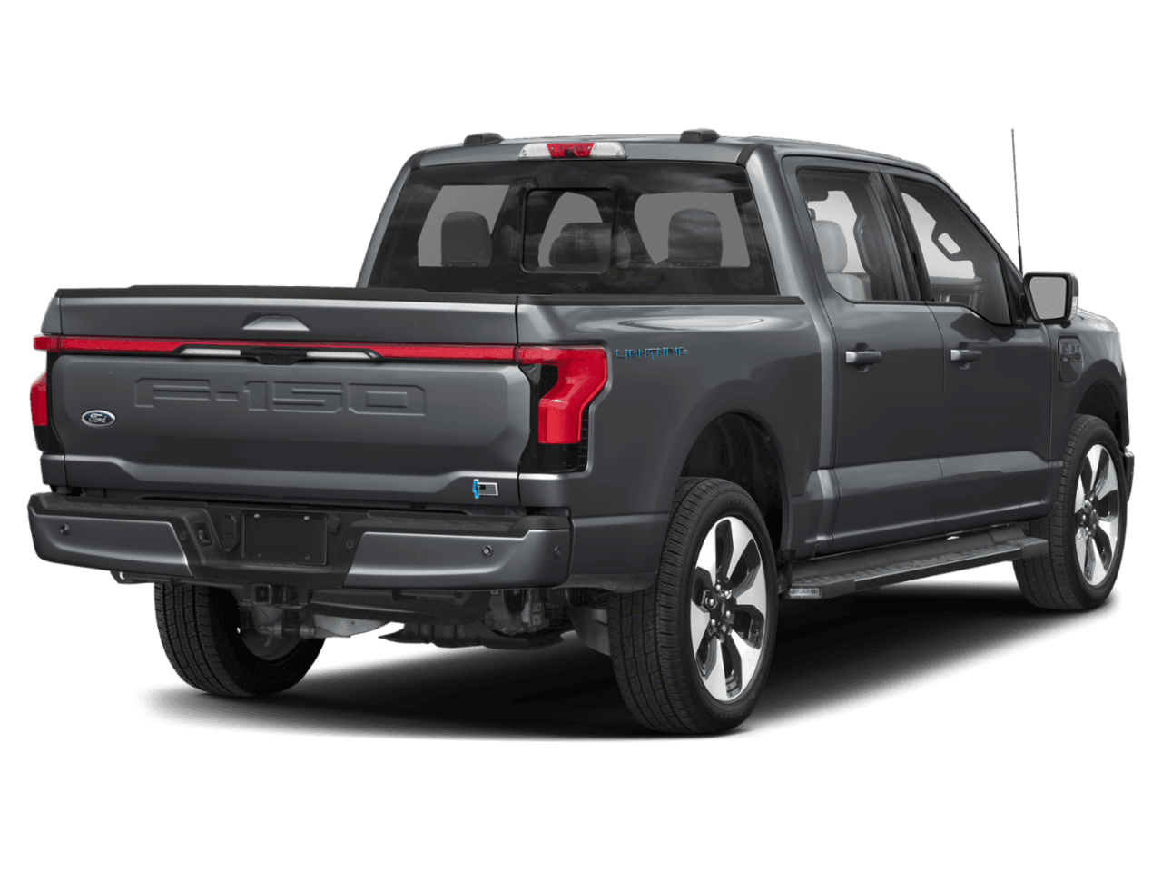 2026 Ford F-150 Lightning Platinum - Rear 3/4, facing to the right
